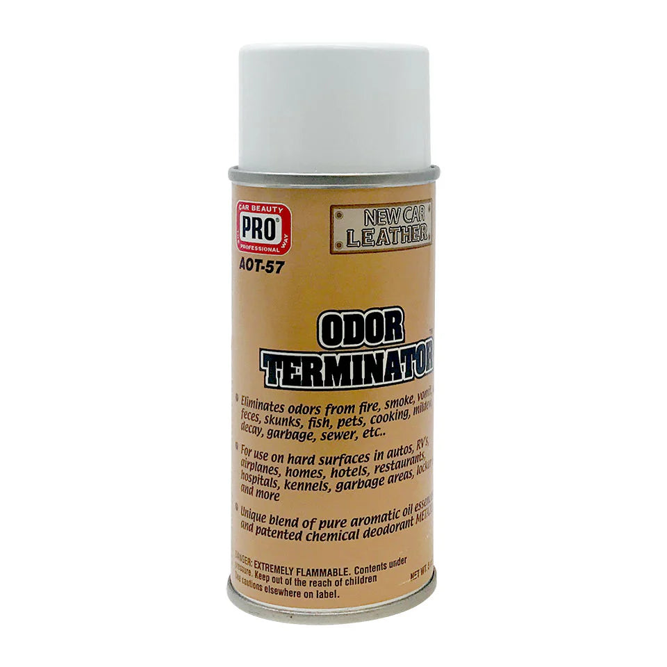 Pro odor terminator new car leather scent can spray eliminates odors