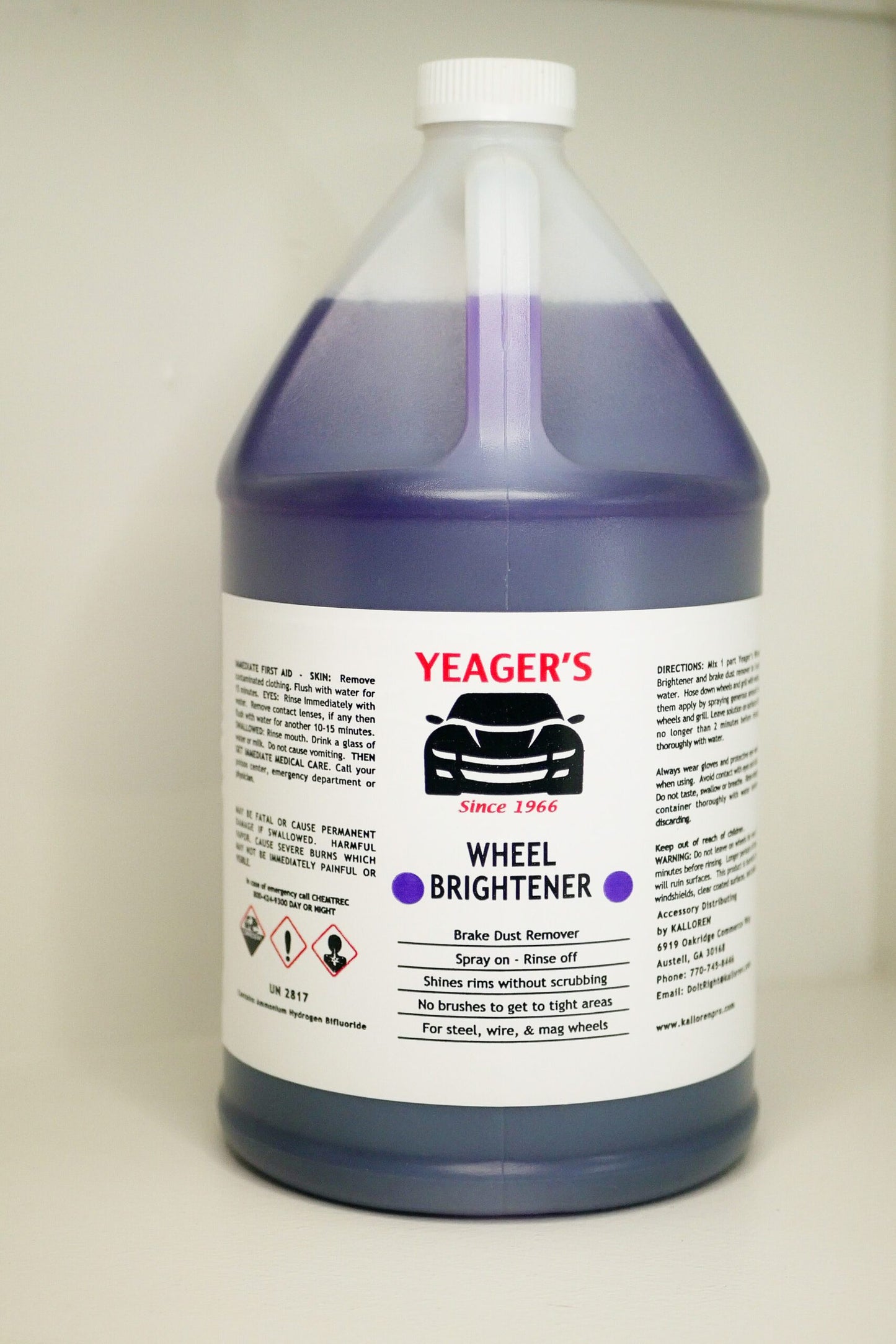 yeager's wheel brightener purple acid cleaner for mag wheels and steel