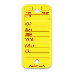 Poly Tag Yellow Key Tags Plastic
