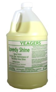 Yeager's Speedy Shine spray Polish for after car wash yellow spray polish gallon