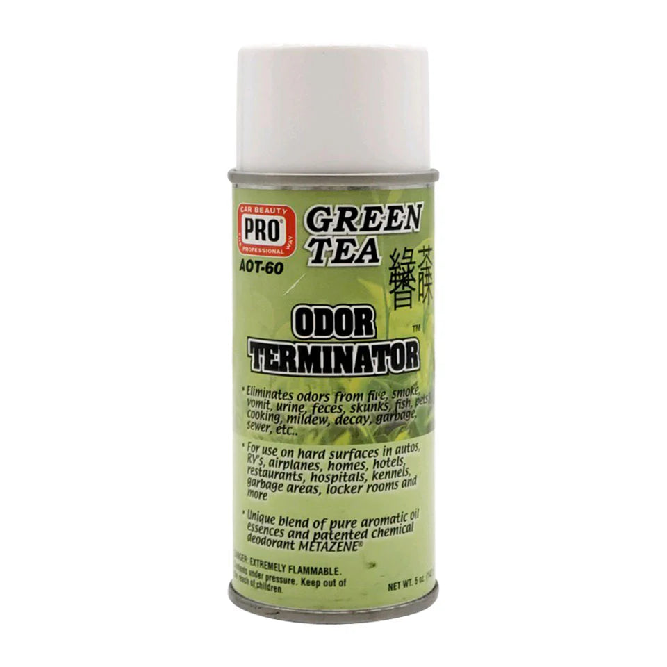 Pro odor terminator green tea scent can spray eliminates odors 