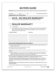 buyer's guide exterior sticker as is