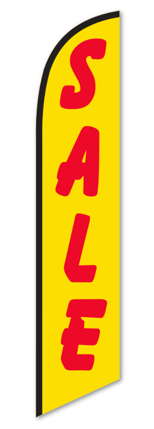 Swooper banner flag sale red on yellow