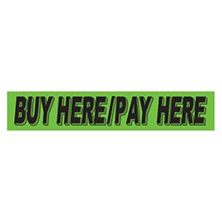 buy here pay here windshield sign