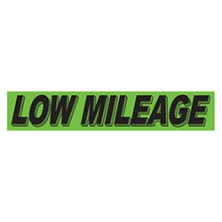Low Mileage windshield sign for auto dealers