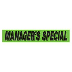 Manager Special windshield sign for auto dealer