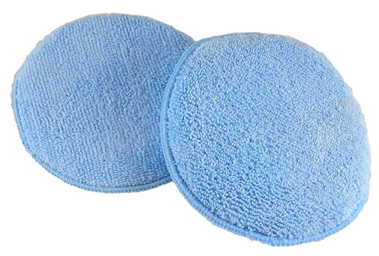 round microfiber wax applicator blue 5 inch