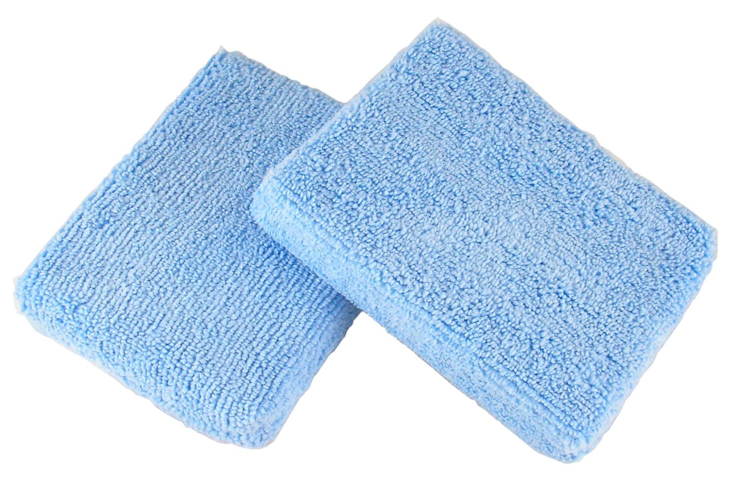 square microfiber wax applicator blue 5 inch by 3.75 inch